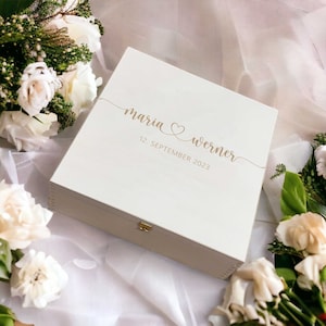 Memory box gift box personalized for the wedding | Lovers | Wooden box for wedding photos - a great wedding gift