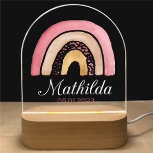 Night light personalized BOHO Rainbow | Baby gift birth | Night light baby | Rainbow night lamp | Birth gift, baby
