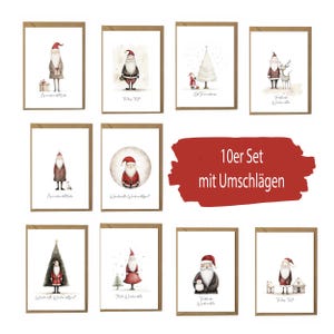 Weihnachtskarten 10er Set inkl. Umschläge - hochwertige Postkarten zu Weihnachten - Grußkarten in Premium Qualität auch einzeln