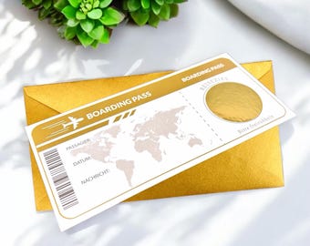 Personalized travel voucher with scratch-off sticker | Gift for travel lovers | Birthday gift