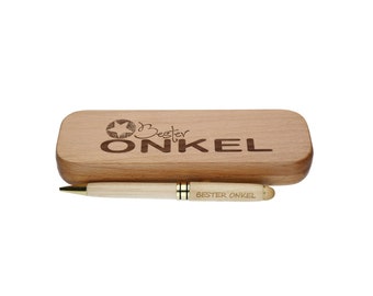 Wooden ballpoint pen with engraving "Best Uncle"