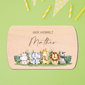 gift birth SAFARI FRIENDS | Personalized Breakfast Board | Board personalized | baby gift birth | Board, wooden board