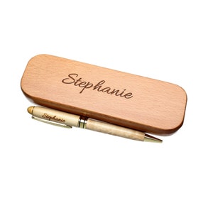 Wooden ballpoint pen with engraving &quot;desired name&quot; personalized name engraving pen engraved