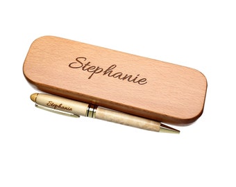 Wooden ballpoint pen with engraving "desired name" personalized name engraving pen engraved