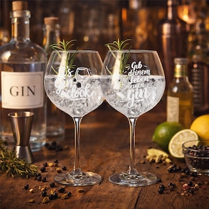 Juego de 2 copas de ginebra Leonardo – Copas de gin-tonic con forma de globo | Regalo para amantes de la ginebra | Artículos de bar, copas de cóctel, regalo para fiestas, copas para beber