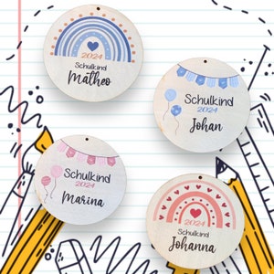 Pendentif cône d'école - écolier 2025 | Étiquettes pour sacs de bonbons | Retour à l'école, cadeau d'inscription scolaire, sac de maternelle avec étiquette nominative, cartables