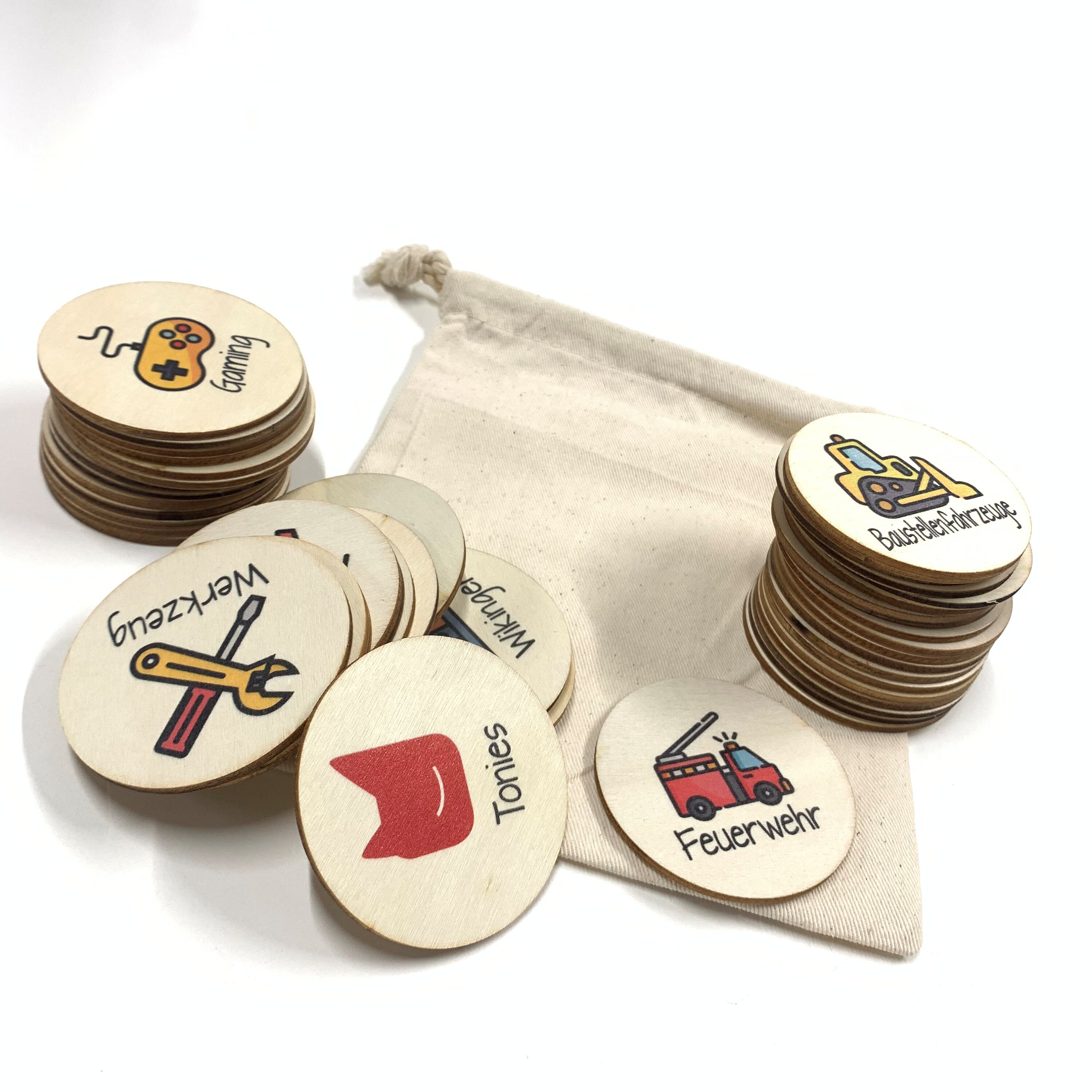 16 Etichette In Legno Di Tiglio Per Cameretta – Con Punti Adesivi, Per Scaffali Trofast IKEA, Scatole Giocattoli E Cassetti, 7×7 Cm