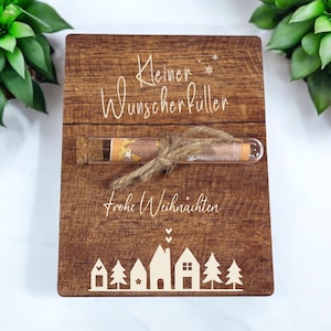 Geldgeschenk zu Weihnachten oder Nikolaus | Wunscherfüller | Weihnachtsgeschenk Geschenkkarte aus Holz | Geschenkverpackung