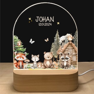 Night light personalized FOREST | Baby gift birth | Night light baby | Rainbow night lamp | Birth gift, baby