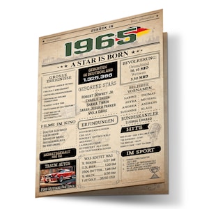 Geburtstagskarte 1965 Jahreszahl | 60. Geburtstag | Geburtstagszeitung | Einzigartige Karte  Jahrgang 1965, Geschenk, Jubiläum Mann und Frau