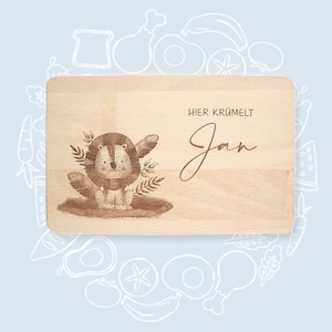 Breakfast board personalized children, lion, baby gift, personalized board, birthday gift, wooden board with engraving