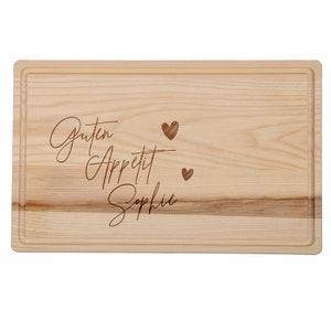 Wooden cutting board light with personalized engraving motif 02 - engraved with your desired name - gift idea for a birthday