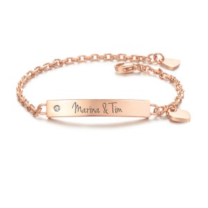 Little Zirconia bracelet with personalized engraving - Personalized bracelet - Jewelry available in different colors.