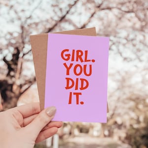 Carte postale, tu l'as fait | Carte cadeau pour étude, master, examen, remise de diplôme, formation, diplôme d'études secondaires, baccalauréat, carte de félicitations, carte de vœux