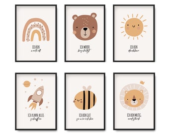 Poster set for children's rooms | Beautiful wall pictures for children's rooms and baby rooms | Birthday or christening gift | Muttmacher pictures