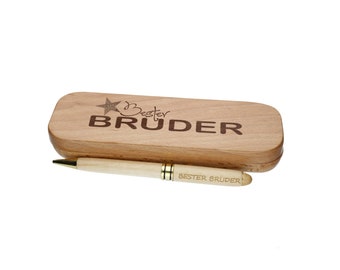 Wooden ballpoint pen with engraving "Best Brother"