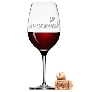 Leonardo wine glass with engraving &quot;Herzensmensch&quot; wine glass engraved birthday Mother&#39;s Day gift idea