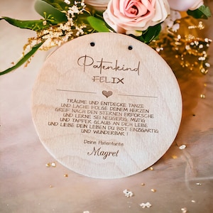 Letrero de madera personalizado para su ahijado - regalo para madrina o padrino - ahijado - carta de padrino - Gotti - testigo de bautismo