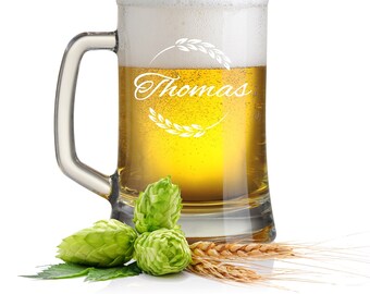 Beer mug with engraving, personalized motif 04 "Vintage" for birthday, personal gift idea for the day of birth