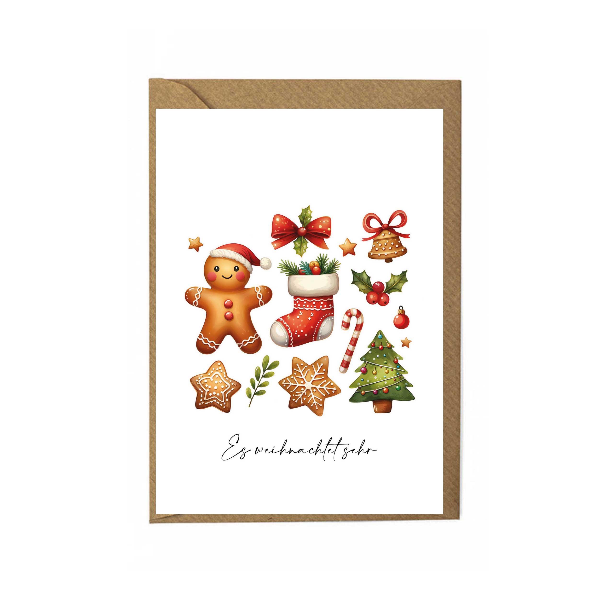 Set Di 10 Cartoline Natalizie Con Buste E Inserti - Carta Di Alta Qualità, Dorature In Rilievo, Per Auguri Personalizzati