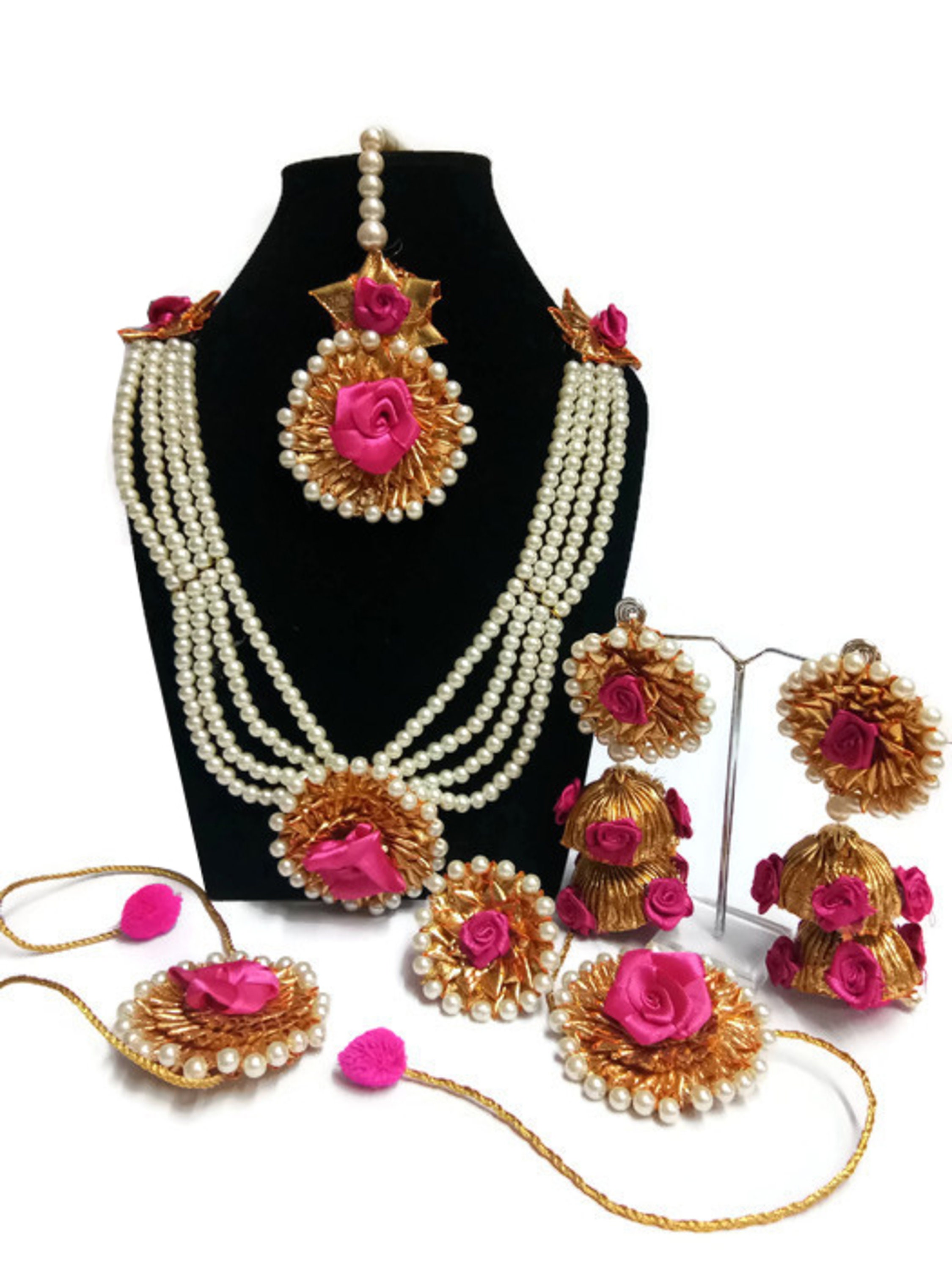 Handmade Wedding Flower Jewelry Set For Bride Necklace Set Etsy