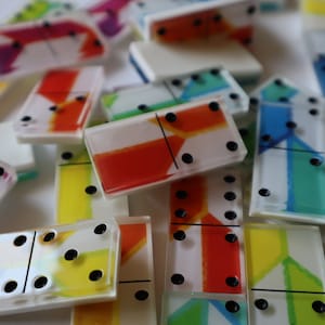 Rainbow Print Dominoes