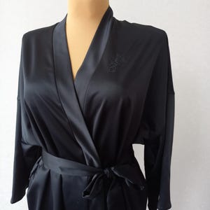 Long bridal robe, Bridal kimono, Wedding kimono, Silk robe, Dressing gown, Bridal party robes, Bridal lingerie Getting ready outfit Bild 14