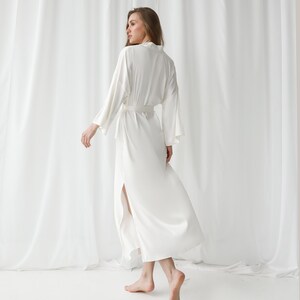 Long bridal robe, Bridal kimono, Wedding kimono, Silk robe, Dressing gown, Bridal party robes, Bridal lingerie Getting ready outfit Bild 8
