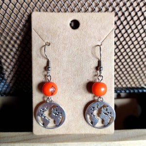 Boucles d'oreille - World orange