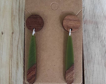 Boucles d'oreilles - Gouttes vertes