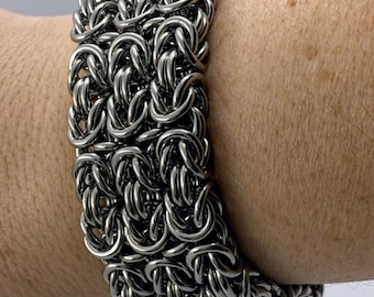 Byzantine Cuff Chainmaille Bracelet