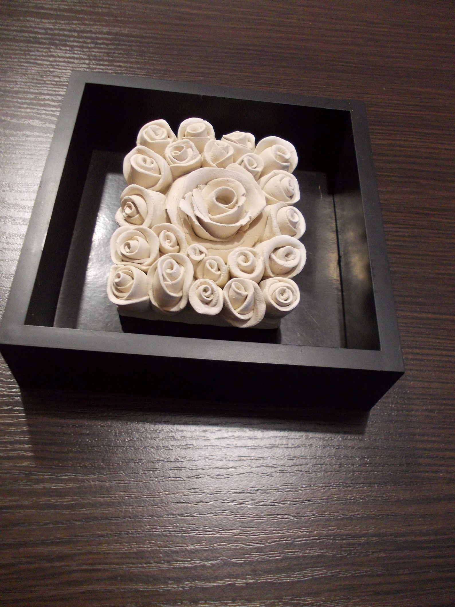 Rose Ceramic Wall Art Shadow Box Display Case Shadow Box Frame Etsy