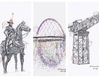 GLASGOW, SCOTLAND – Art Prints, Duke of Wellington, The Squinty Bridge, The Finneston Crane