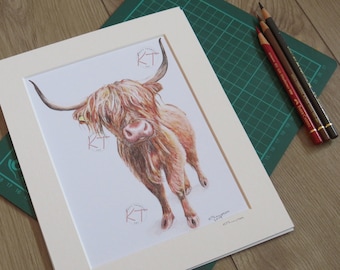 HIGHLAND COW Art Prints, Highland Cow Wall Art, Fine Art Print, Scottish Gifts