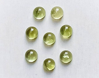 8pc Peridot Cabochon Round Gemstones Bead - 4mm