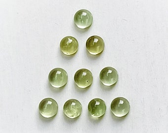 10pc Peridot Cabochon Round Gemstones Bead - 3.5mm