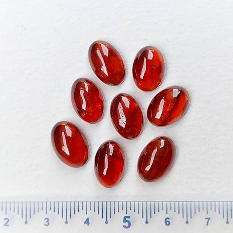 Carat 177 Natural Hessonite Garnet Oval Cabochon Precious Gemstones size 8x10mm pice 50