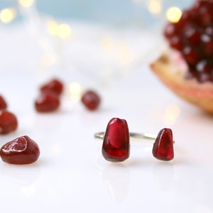 Persephone ring 925 silver, Pomegranate Seed Ring, Fertility Boho Jewelry, Сasual Red Handmade Jewelry, Christmas Present For Mum