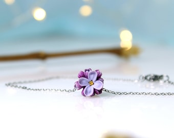 Lilac Bracelet Purple Flowers Handmade Jewelry Good Luck Bracelet Made in Ukraine