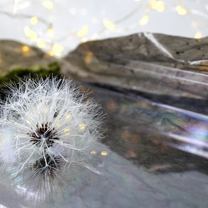 Dandelion Flower Brooch, Large Flower Brooch, Miracle White Textile Flower Pin in Cottagecore Style. All Parachute is made by Hand afbeelding 9