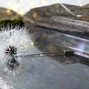 Dandelion Flower Brooch, Large Flower Brooch, Miracle White Textile Flower Pin in Cottagecore Style. All Parachute is made by Hand afbeelding 7