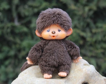 Rare Monkey Toy Vintage 5" Original 1970s Baby Monkey Brown Fur Japan Doll Monkey Plush toy 70s Collectible Toys/Retro japanese doll