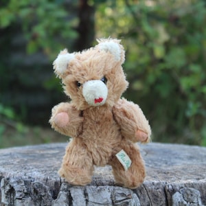 Vintage Wool Fur Teddy Bear: Jointed Collectible Plush, 6&quot;