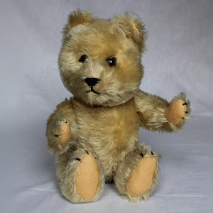 Vintage Teddy Bear /12&quot; Jointed paws bear/Rare Old Big Plush Bear/ Stuffed animal bear toy/ Woodland Decor