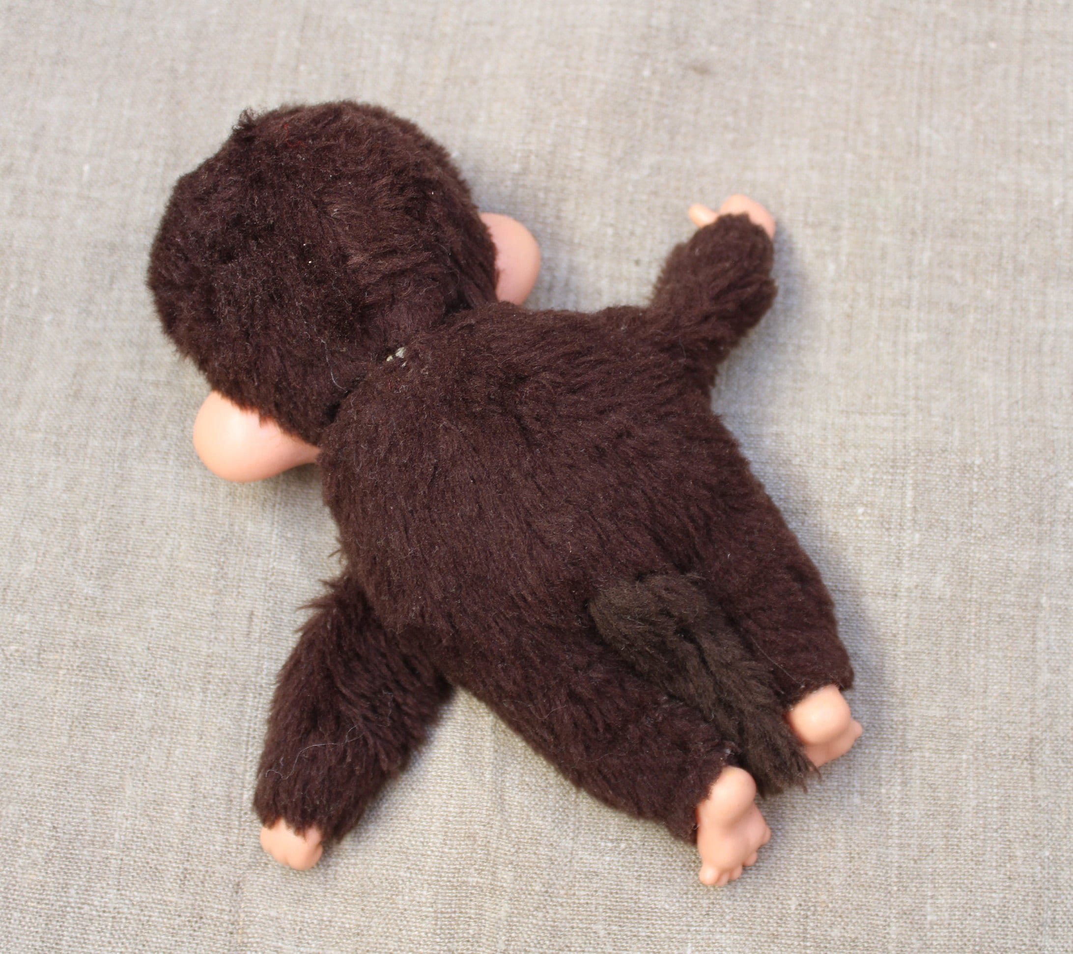 日本製 アンティーク 本革(牛革)ベアー ぬいぐるみ ヴィンテージ モンチッチ モンキードール：1974年製 日本製