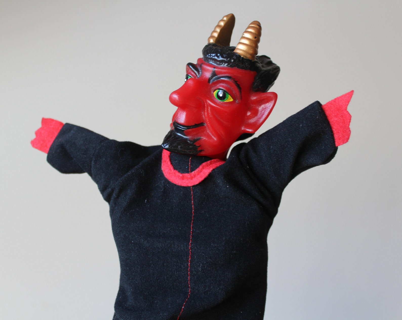 vintage devil hand puppet
