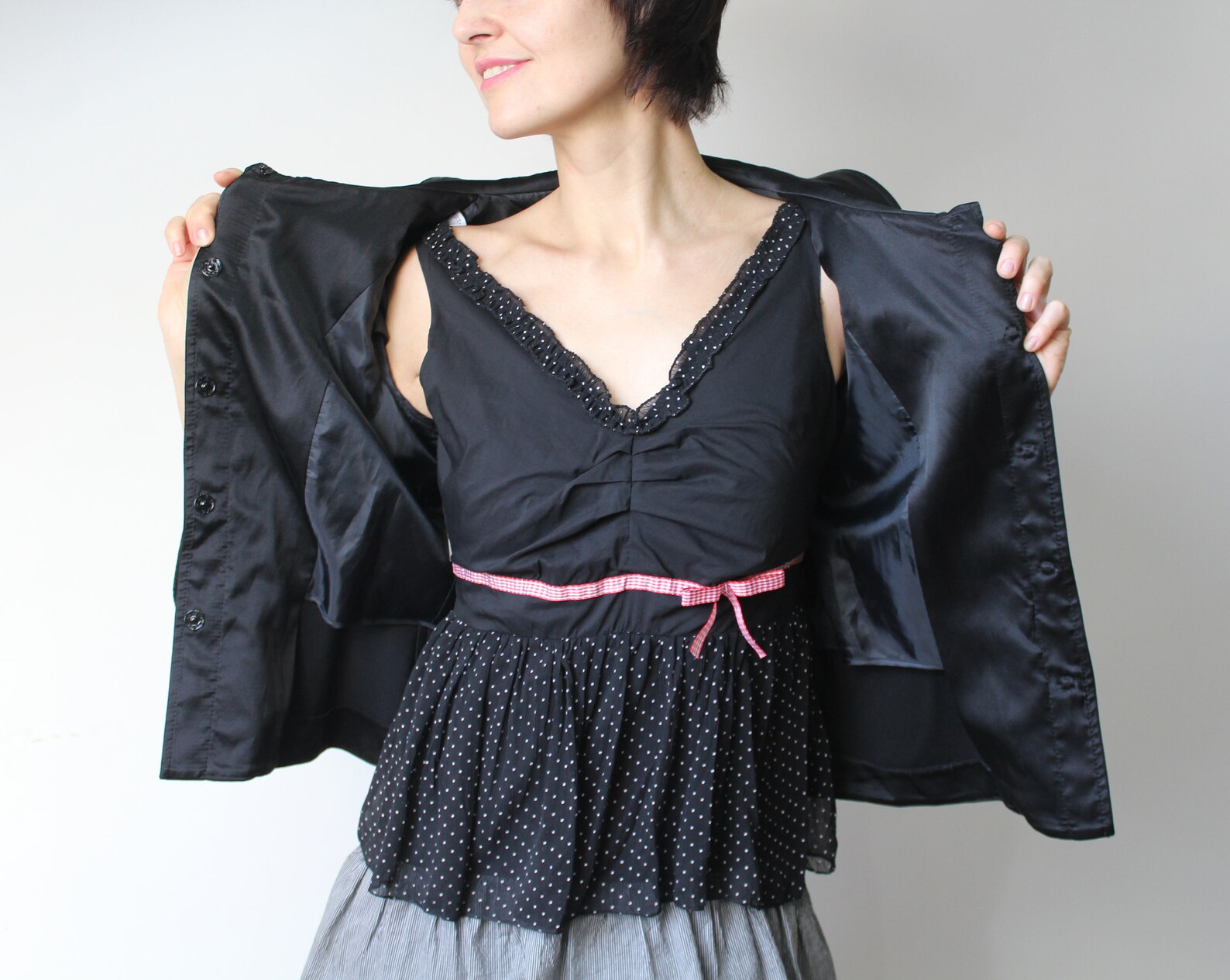 Black Evening Jacket Women's Black Short Blazer Silk Etsy