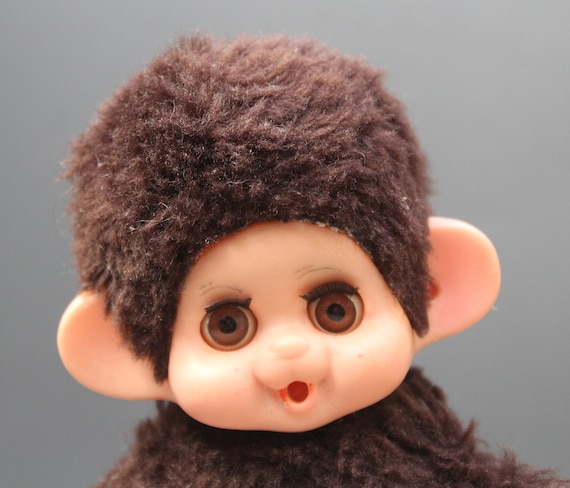 Ojos durmientes de mono raro juguete japones Vintage orejas grandes Monchhichi muneco de mono de peluche de 7 pulgadas juguete coleccionable de muneca 70 80s muneca japonesa Retro Etsy Espana