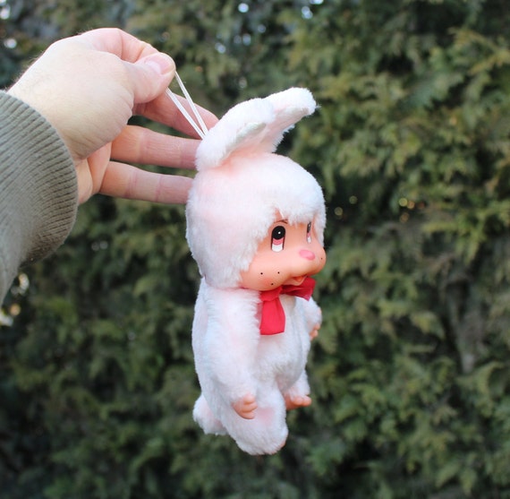 Vintage Pink Monchhichi Bunny Plush: 8