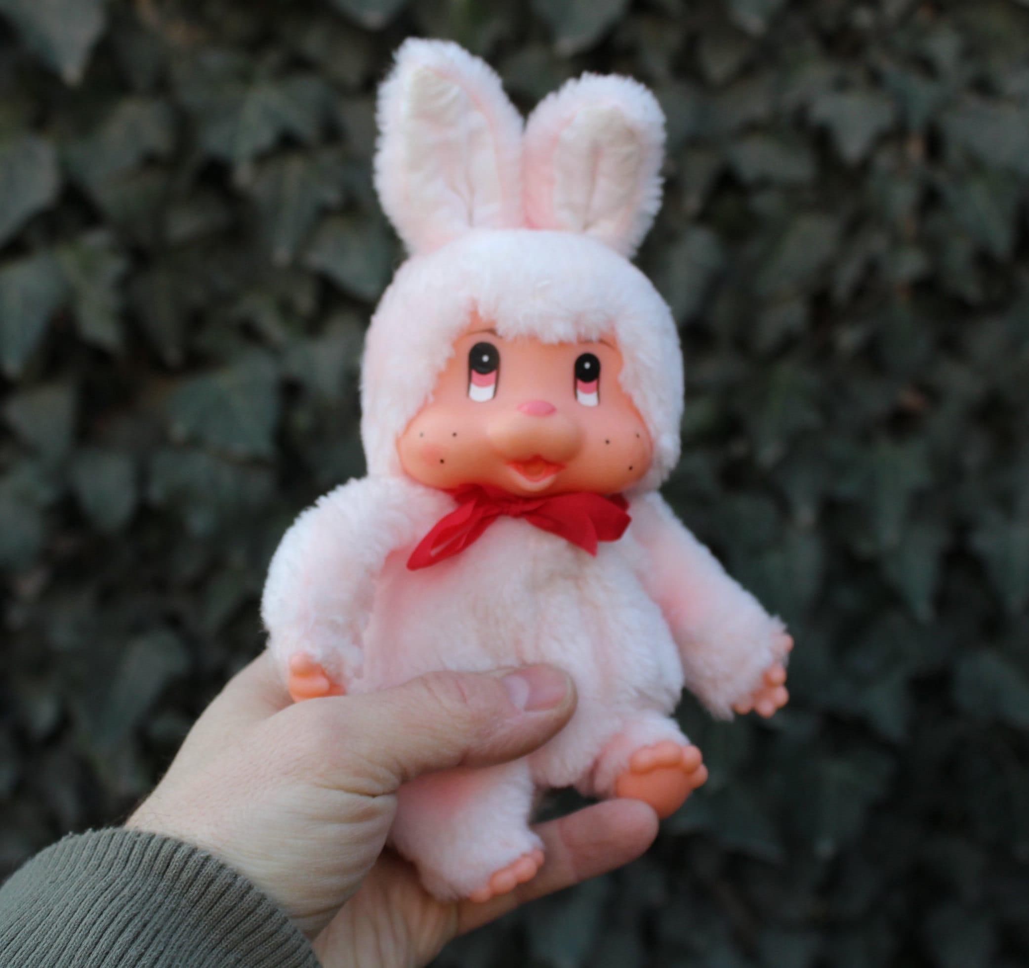 Vintage Pink Monchhichi Bunny Plush: 8